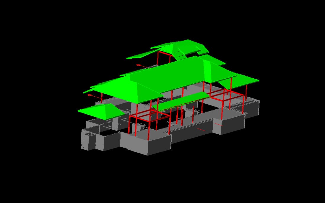 A 3 d model of the structure is shown.